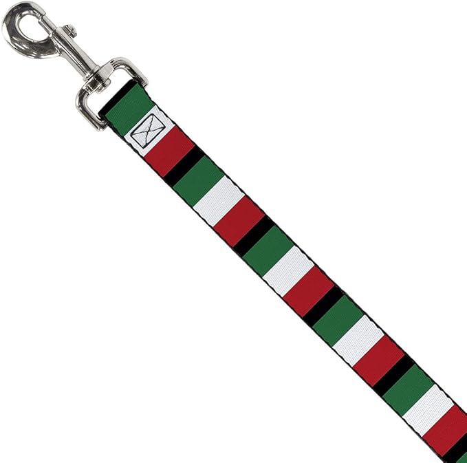 Buckle-Down Dog Leash Italy Flags 6 Feet Long 0.5 Inch Wide