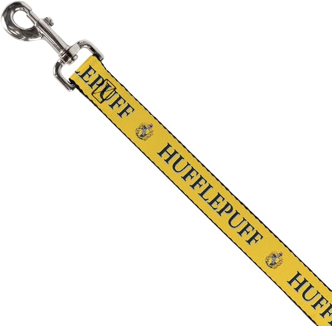 Dog Leash Harry Potter Hufflepuff Crest Yellow Black 4 Feet Long 1.5 Inch Wide