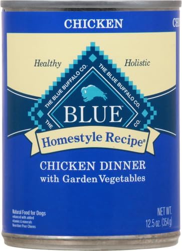Blue Buffalo Homestyle Recipe Natural Adult Wet Dog Food, Chicken 12.5 oz cans (Pack of 12)