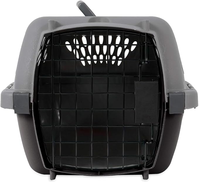 Petmate Pet Porter Dog Kennel 23", Dark Gray & Black, for Pets up to 15lbs, Made in USA