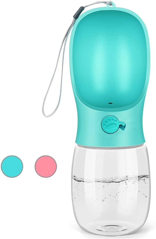 Kalimdor Dog Water Bottle, Leak Proof Portable Puppy Water Dispenser with Drinking Feeder for Pets Outdoor Walking, Hiking, Travel, Food Grade Plastic (12oz Blue)