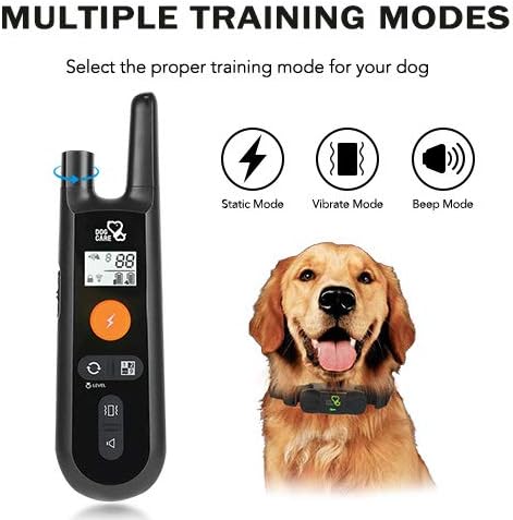 Dog Training Collar - Rechargeable Dog Shock Collar with Beep, Vibration and Shock Training Modes, Rainproof, Long Remote Range, Adjustable Shock Levels Shock Collars for Dogs with Remote