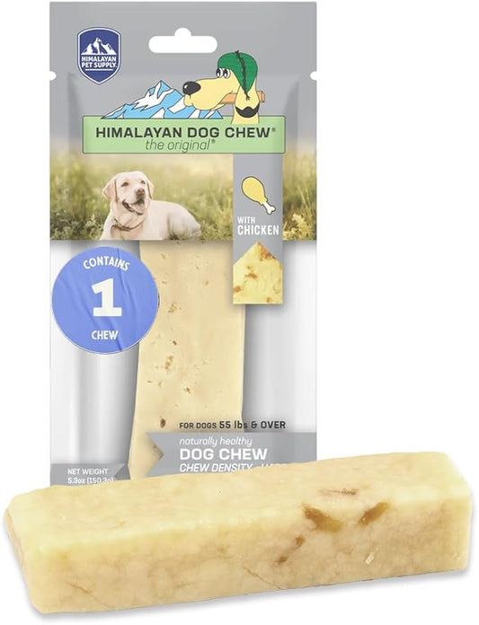 Himalayan Dog Chew Original Yak Cheese Dog Chews, 100% Natural, Long Lasting, Gluten Free, Healthy & Safe Dog Treats, Lactose & Grain Free, Protein Rich, Large, Dogs 65 Lbs & Smaller