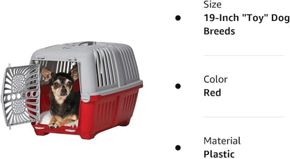 MidWest Homes for Pets Spree Travel Pet Carrier, Red | Hard-Sided Pet Kennel Ideal for Toy Dog Breeds, Small Cats & Small Animals | Dog Carrier Measures 19.1L x 12.5 W x 13H - Inches