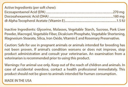 Healthy Breeds Puggle Omega HP Fatty Acid Skin and Coat Support Soft Chews 60 Count