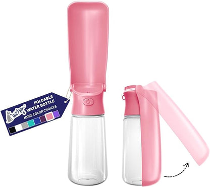 WePet Foldable Portable Dog Water Bottle Puppy Water Dispenser with Drinking Feeder, 19 OZ, High-temperature Resistant Leak Proof for Pets Outdoor Walking, Hiking, Travel, Food Grade Plastic BPA Free