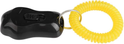 Yosoo Clicker Dog Training, Adjustable 3 Gears Pet Dog Training Clicker Shaped with Wrist Strap for Cats Birds(Black)