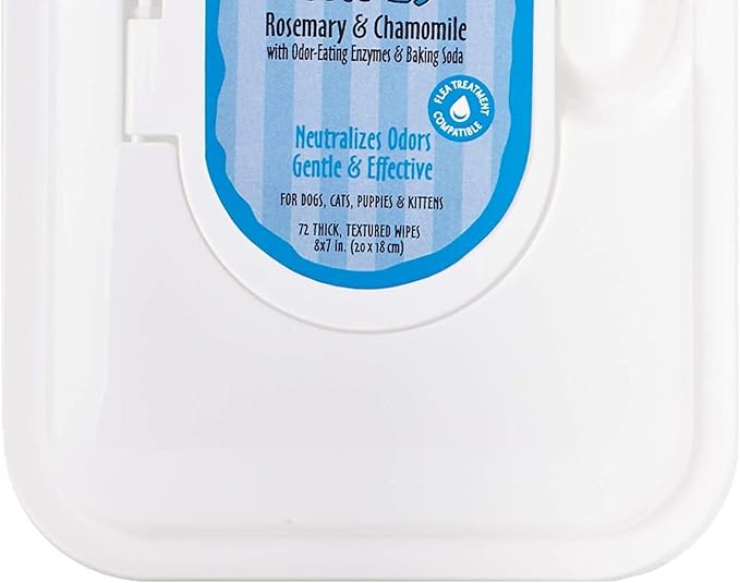 Earthbath Totally Natural Pet Care Tushy Wipes Rosemary & Chamomile 72 Wipes