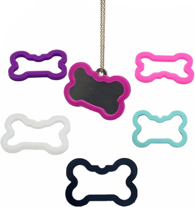 6 Pack Silicone Dog tag Silencer Quiet Noisy pet tag Sleeve Personalize pet ID Tags Protector Lightweight pet tag Silencer with 6 Colors
