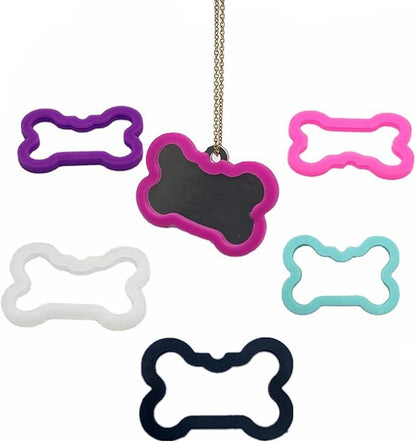 6 Pack Silicone Dog tag Silencer Quiet Noisy pet tag Sleeve Personalize pet ID Tags Protector Lightweight pet tag Silencer with 6 Colors