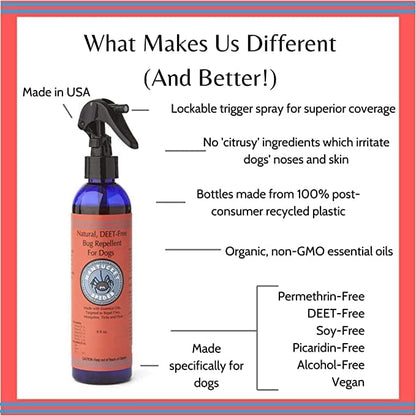 Nantucket Spider 2 Pack | 8 oz Bug Repellent for Dogs | Extra Strength Tick Repellent Spray and Natural Insect Repellent for Dogs| DEET Free with Organic Essential Oils | Repels Ticks and Mosquitoes