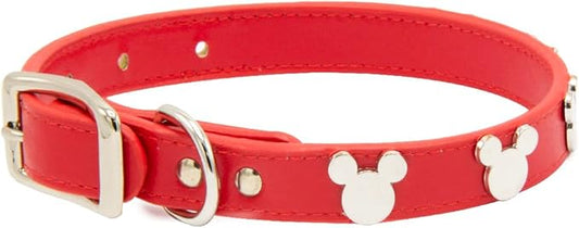 Buckle-Down Dog Collar, Disney, Mickey Mouse Head Silhouette Charms, Small 8 to 12 Inch Length 0.5 Inches Wide