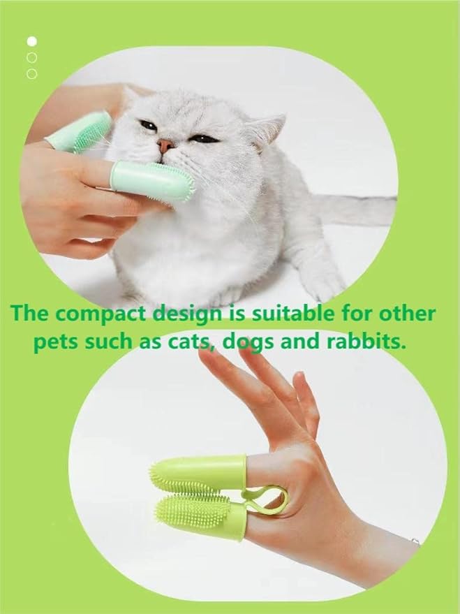 4 Packs Dog Toothbrush, Finger Pet Toothbrush Kit,for Pet Teeth Cleaning, Cat Rabbit Toothbrush,135ºSurround Bristles(Pink)
