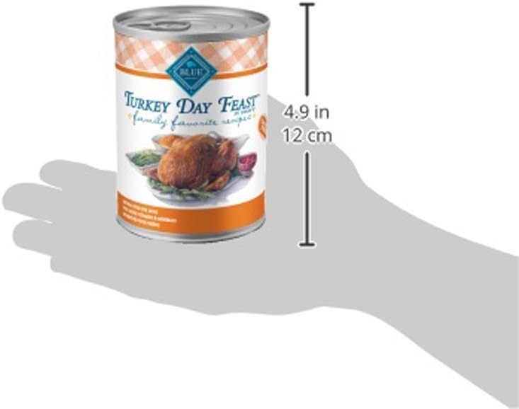 Blue Buffalo Family Favorites Natural Adult Wet Dog Food, Turkey Day Feast 12.5-oz can (Pack of 12)