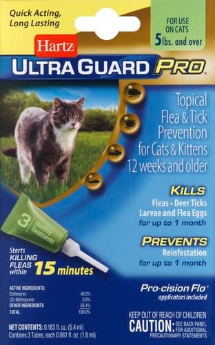 Hartz UltraGuard Pro Topical Flea & Tick Prevention for Cats and Kittens - 3 Monthly Treatments