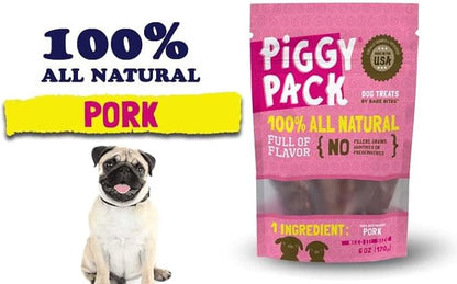 Piggy Pack Dog Pork Jerky Treats, All Natural, Made in USA (6 oz)