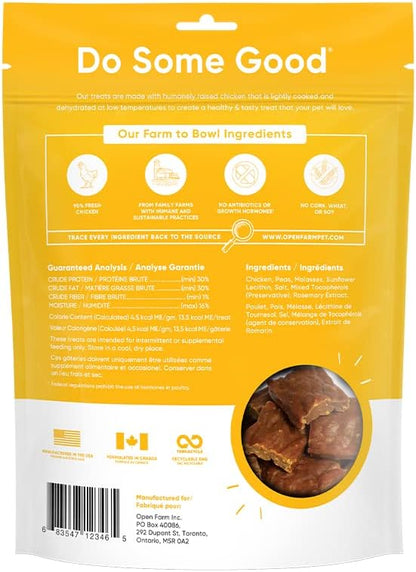 Open Farm Dehydrated Chicken Grain-Free Dog Treats, Humanely Raised Chicken Recipe with Natural Simple Ingredients and No Artificial Flavors or Preservatives, 4.5 oz