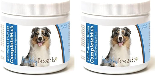 Healthy Breeds Australian Shepherd All in One Multivitamin Soft Chew 60 Count (Pack of 2)