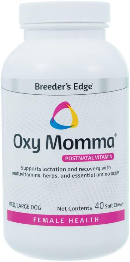 Breeder's Edge Oxy Momma- Nursing & Recovery Supplement- for Medium & Large Dogs- 40ct Soft Chews