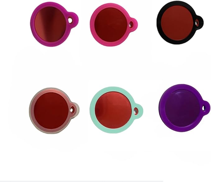 6 Pack Silicone Circle Dog tag Silencer Quiet Noisy pet tag Sleeve Round Personalized pet ID Tags Protector Lightweight pet tag Silencer with 6 Colors