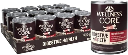 Wellness CORE Digestive Health Beef Grain Free Wet Dog Food, 13 Ounce Can (Pack of 12)