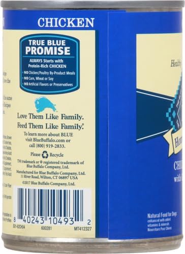 Blue Buffalo Homestyle Recipe Natural Adult Wet Dog Food, Chicken 12.5 oz cans (Pack of 12)