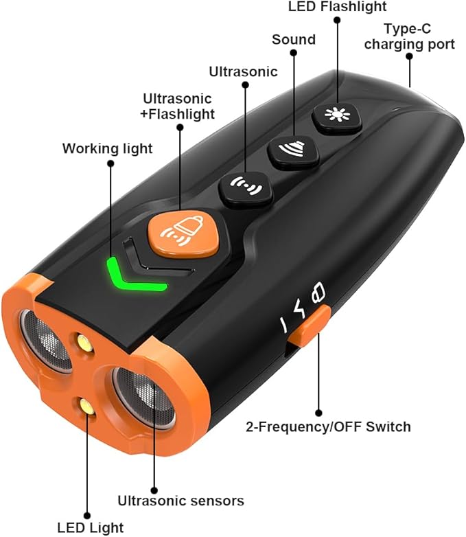 2024 Ultrasonic Dog Bark Control Device - Gently Corrects Unwanted Behavior | Simple, Non-Confrontational Solution | Effective Long-Range Ultrasonic Technology | Alternative to Bark Collars