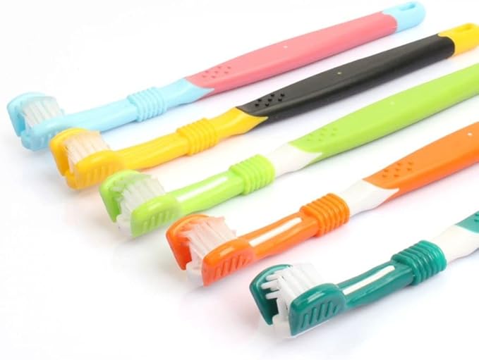 5pcs Pet 3-Sided Toothbrush, Silicone Cleaning Mouth Brush,Dog Supplies