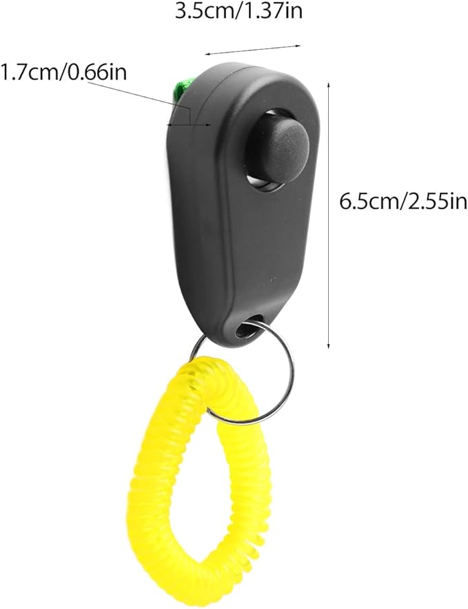 Dog Training Clicker, Lightweight Pet Training Clicker with Finger Ring and Wrist Strap, Clicker for Pets Cats Puppy Birds Horses, Perfect for Behavioral Training (Black)