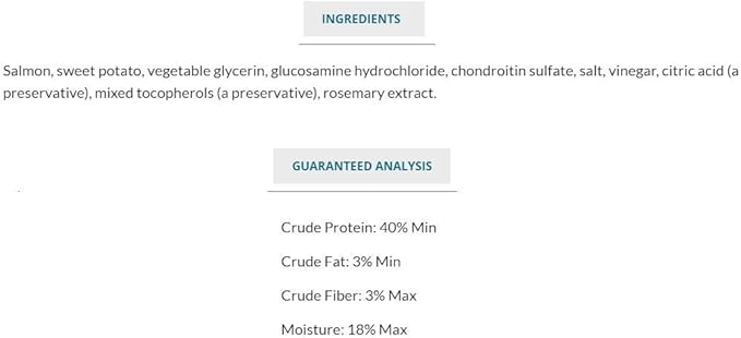 BIXBI Hip & Joint Support Salmon Jerky Dog Treats, 4 oz - USA Made Grain Free Dog Treats - Glucosamine, Chondroitin for Dogs - High in Protein, Antioxidant Rich, Whole Food Nutrition, No Fillers