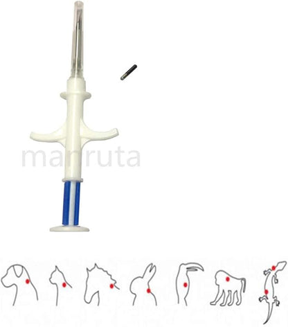 5 Pack Manruta 1.4 MM Dia 8 MM Length Small Pet ID Microchip for Dogs and Cats ISO 11784/5 134.2Khz with 15 Digit ID Number