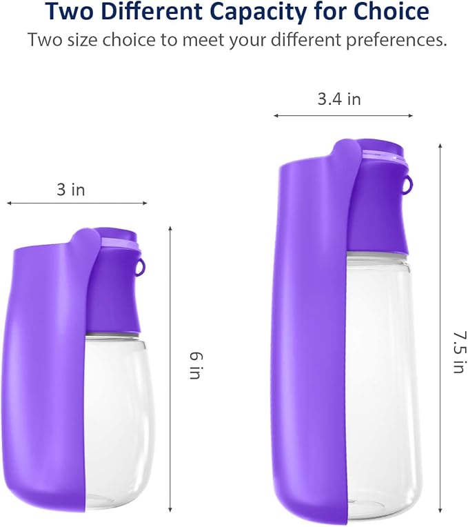WePet Foldable Portable Dog Water Bottle Puppy Water Dispenser with Drinking Feeder, 12 OZ, High-temperature Resistant Leak Proof for Pets Outdoor Walking, Hiking, Travel, Food Grade Plastic BPA Free