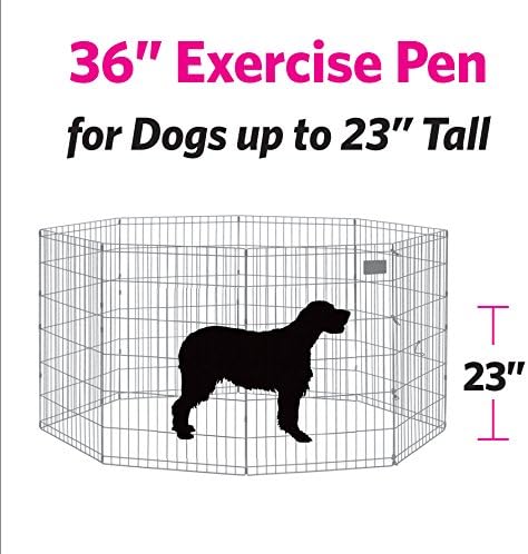 New World Pet Products 36" Foldable Black Metal Dog Exercise Pen No Door