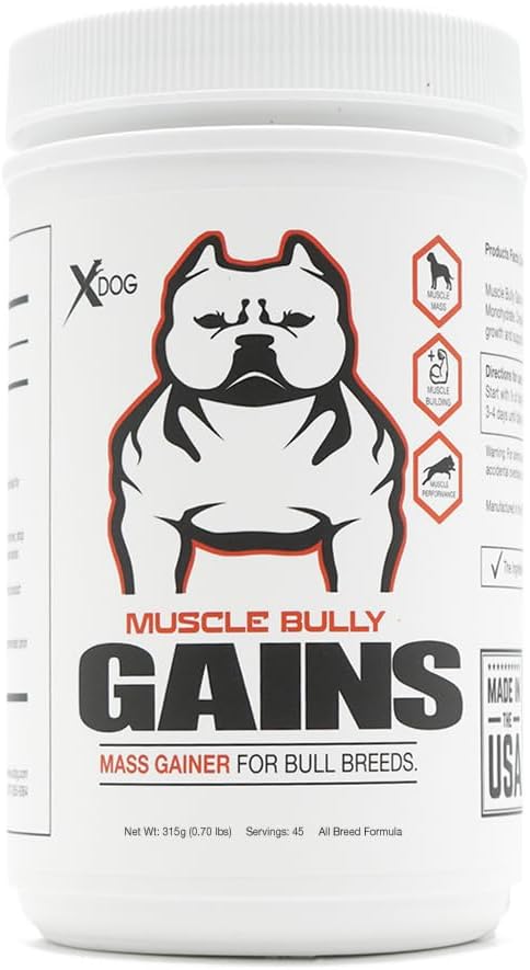 Gains - Mass Weight Gainer, Whey Protein for Dogs (Bull Breeds, Pit Bulls, Bullies) Increase Healthy Natural Weight, Made in The USA (45 Servings)