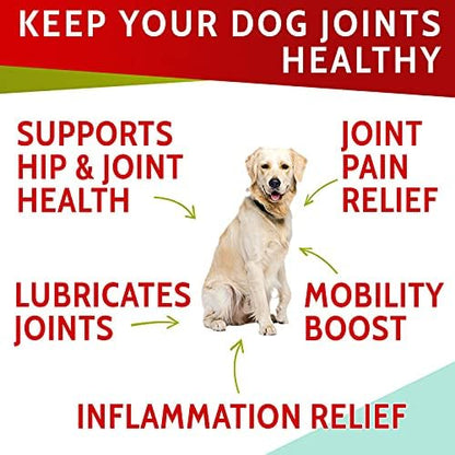 Glucosamine Dog Treats for Picky Eaters - Joint Supplement w/Chondroitin, MSM, Omega-3 - Joint Pain Relief - Advanced Formula - Chicken Flavor - 180 Ct - Made in USA