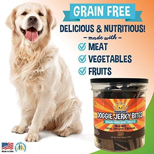 Bodhi Dog Jerky Dog Treats | Grain Free Turkey Dog Treats | Natural Snack Made w/Turkey, Chickpeas & Molasses | No Corn, Wheat or Soy | Healthy & Holistic Dog Treats | Made in USA (Turkey)