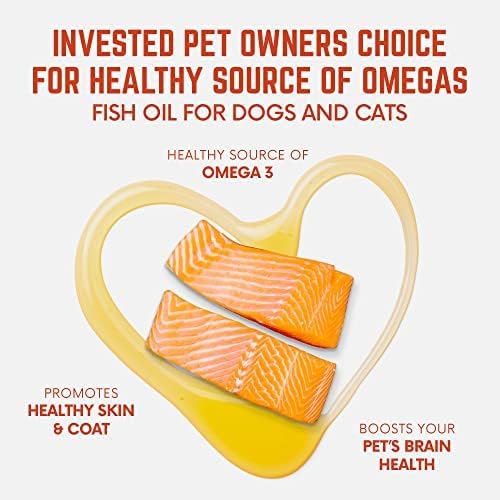 Wild Alaskan Fish Oil for Dogs, Skin and Coat Supplement for Dogs & Cats, Omega-3-Rich Salmon and Pollock Oil, EPA & DHA Dog Salmon Oil for Brain, Heart, and Joints 16 fl oz (473 ml)