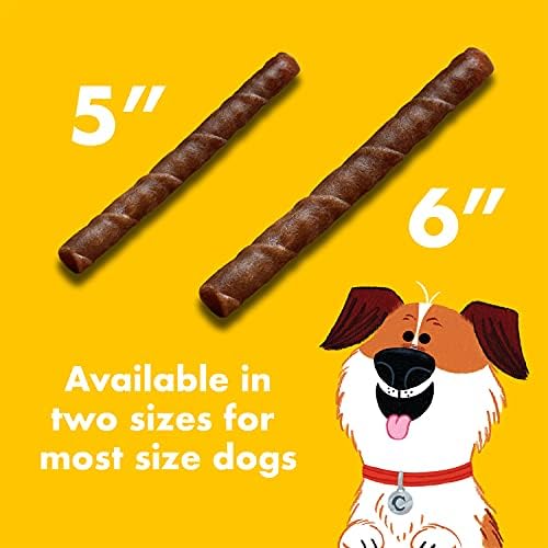 5-Inch Chewy Dog Chew Twists, Made in The USA, All Natural Rawhide-Free Highly-Digestible Treats, Bacony Sizzle - 14 Count