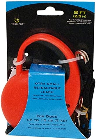 Hyper Pet Retractable Dog Leash, 8 ft. Walking Leash for Dogs up to 8 lbs., Extra Small, Red