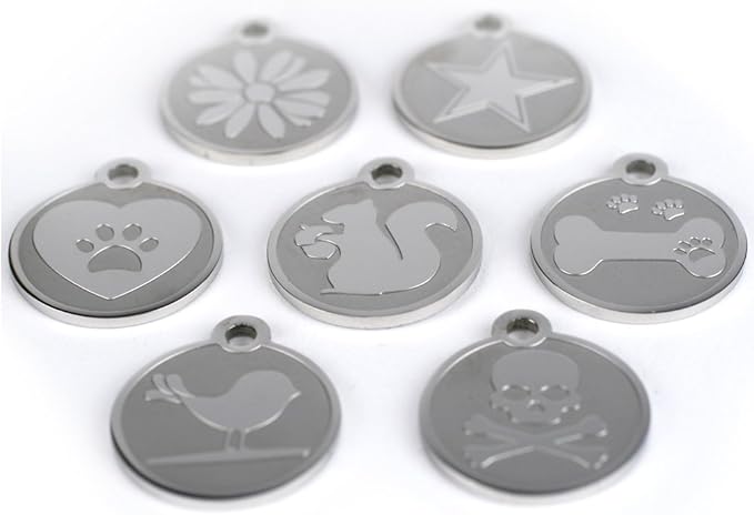 GoTags Dog ID Tags, Fun Playful Designs, Personalized Engraved Stainless-Steel Dog & Cat Pet Tags.