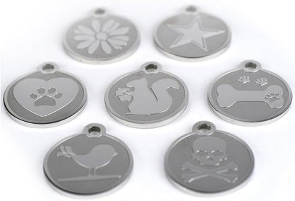 GoTags Dog ID Tags, Fun Playful Designs, Personalized Engraved Stainless-Steel Dog & Cat Pet Tags.