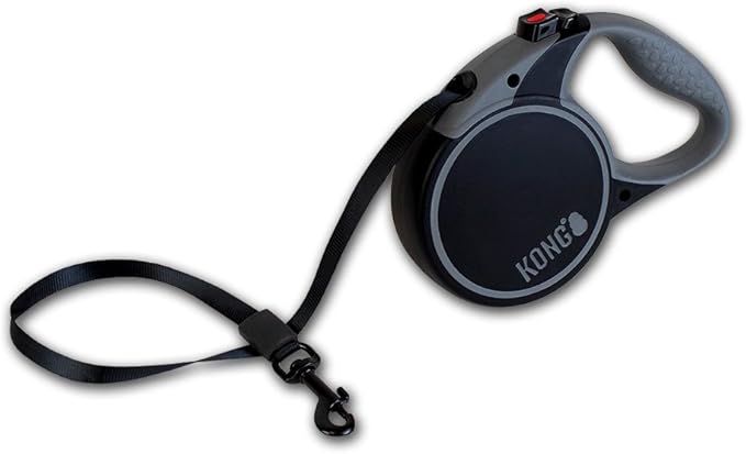 Alcott Kong Terrain Retractable Dog Leash, Small, Black, 16' Long