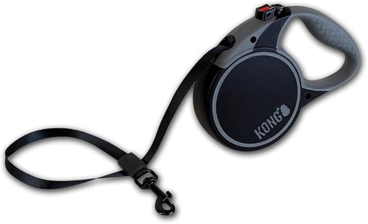 Alcott Kong Terrain Retractable Dog Leash, Small, Black, 16' Long
