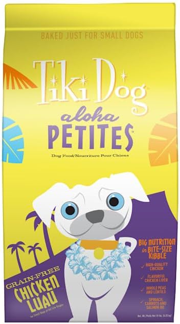 Tiki Dog Born Carnivore for Dogs, Savory Chicken, Peas & Lentils Recipe, Grain Free Baked Kibble for Maximum Nutrition, for Adult Dogs Breed Dogs, 10 lbs. Bag