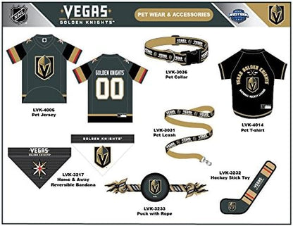 Pets First NHL LAS Vegas Golden Knights Leash for Dogs & Cats, Large. - Walk Cute & Stylish! The Ultimate Hockey Fan Leash!, 6 ft long x 1 in width, LVK-3031-LG