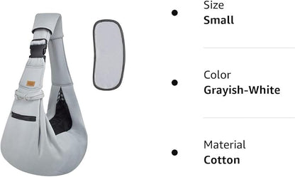 CUBY Dog and Cat Sling Carrier - Hands Free Reversible Pet Papoose Bag - Soft Pouch and Tote Design - Suitable for Puppy, Small Dogs Cats Outdoor (Grey Senior, Adjust Strap 2.0)
