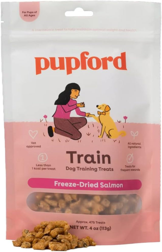Pupford Freeze Dried Training Treats for Dogs & Puppies, 475+ Two Ingredient Bites (Salmon, 4 oz)