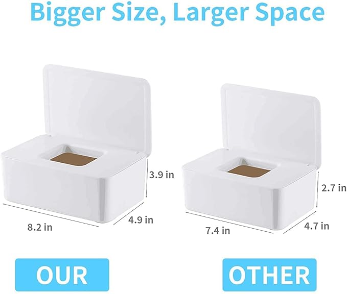 Woof Woof Dog Wipes Dispenser,Upgarde Size(8.2L x 4.9W x 3.9H inches),Dog Paw Butt Wipes Container Storage Box Pet Doggie Grooming Wet Wipes Holder (Dog Wipes(White))
