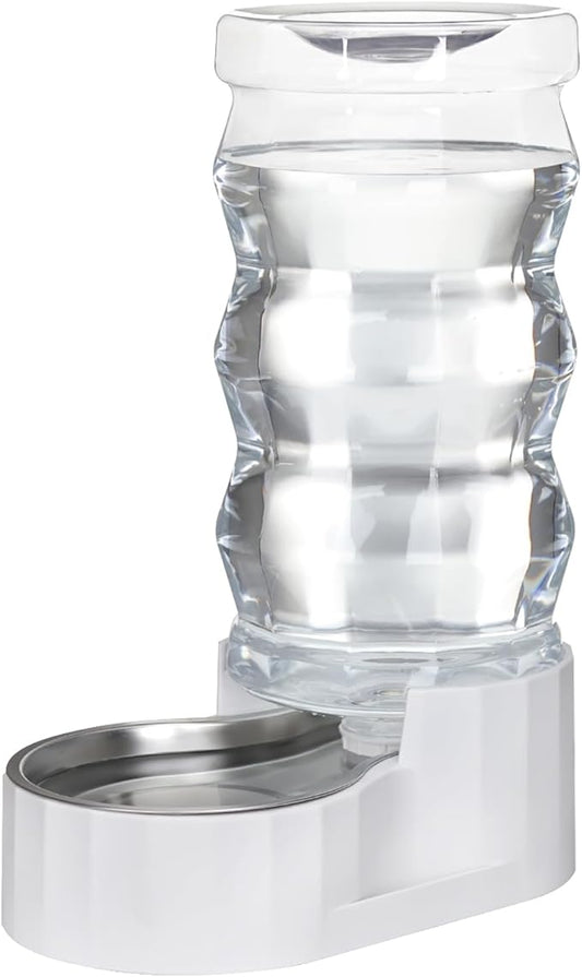 RIZZARI Automatic 9L Pet Waterer, Gravity Dog Water Bowl Dispenser, Stainless Steel Cat Water Dispenser, Large Capacity Water Feeder for Medium and Large-Sized Cats and Dogs (9L,without Filter)