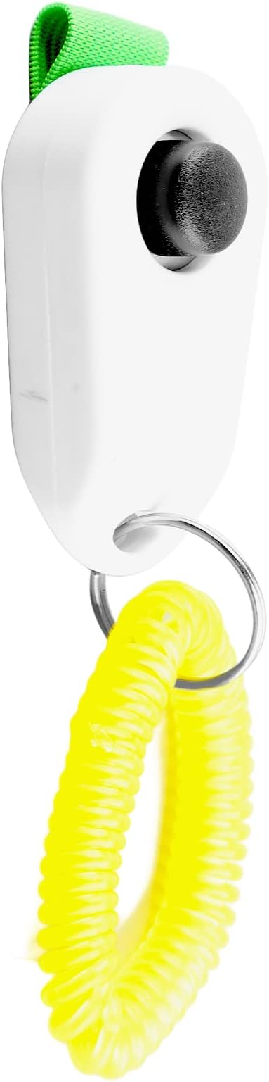 Zerodis Pet Dog Training Clicker with Wrist Bands Strap Assorted Color Dog Positive Behavior Rein Forcer for Pets All Ages Puppy and Adult Dogs Built in Poop Bag Dispenser Easily Carrying